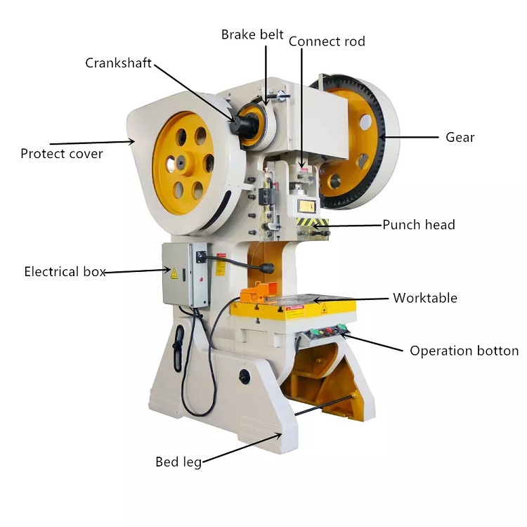 J23 Series 16 Ton Table Mechanical Power Press Machine For Metal Hole ...